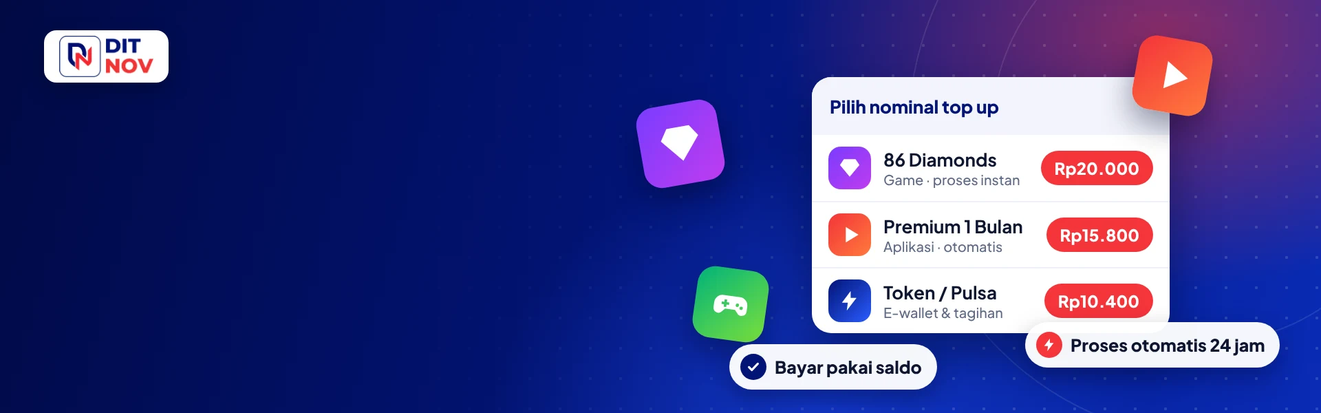 Top up game dan aplikasi premium murah
