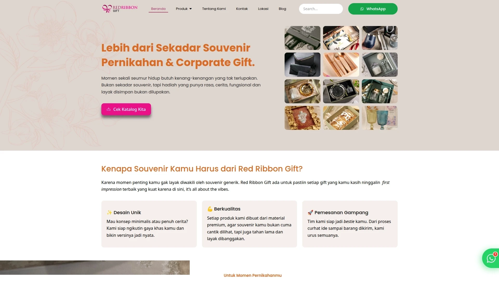 Tampilan Redribbongift.com