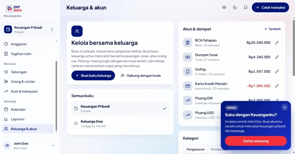 Aplikasi Web Keuanganku 30 Hari (Monthly)