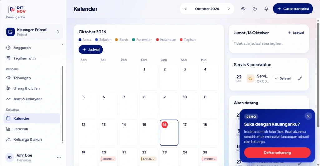 Aplikasi Web Keuanganku 30 Hari (Monthly)
