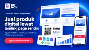 Banner landing page dan pembayaran digital