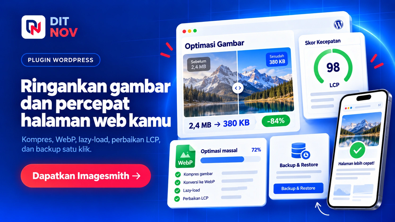 Banner promosi plugin optimasi gambar