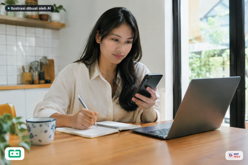 Calon pengguna meninjau langkah pendaftaran dan syarat promo melalui ponsel