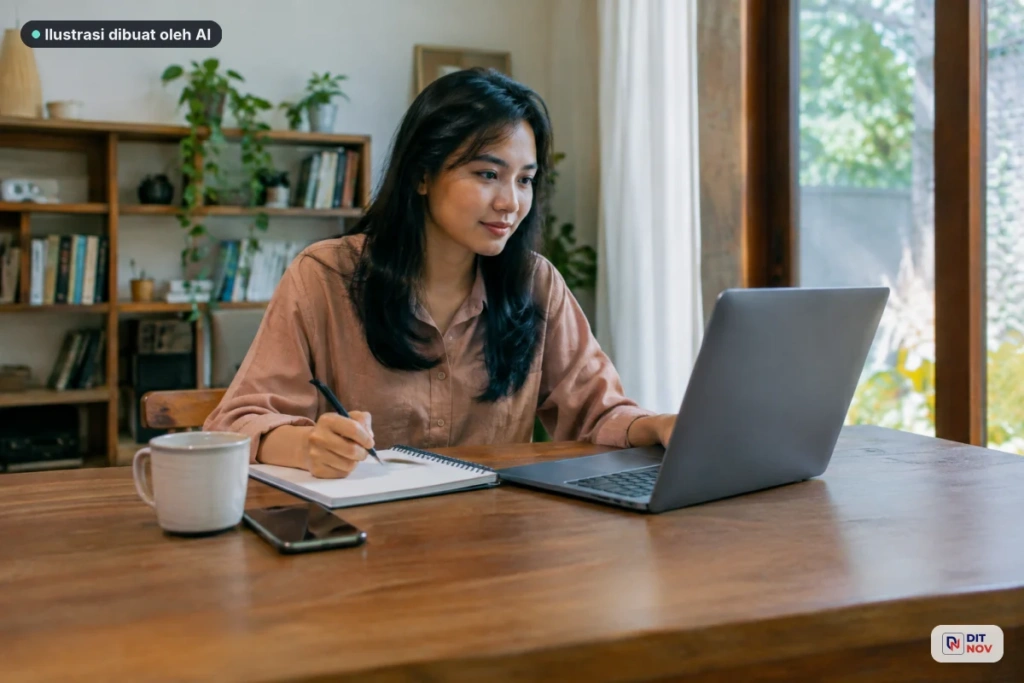 Catatan berisi contoh nama website dan ide brand