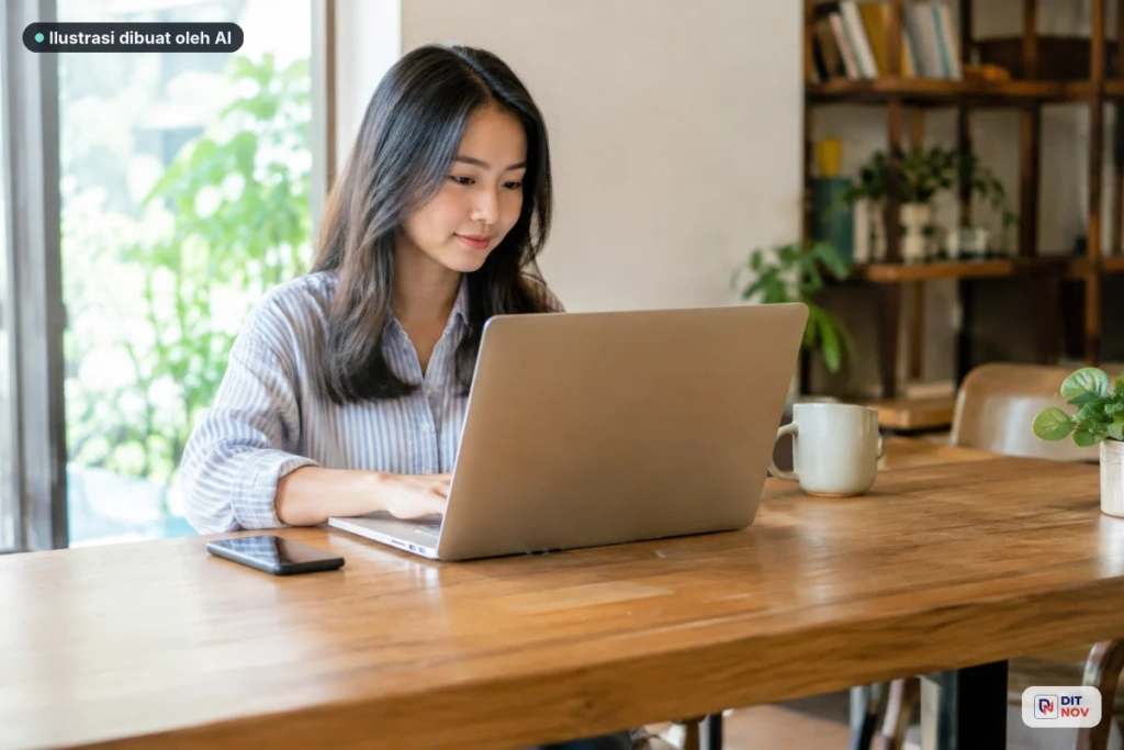 Contoh halaman beranda, artikel, produk, dan kontak dalam website