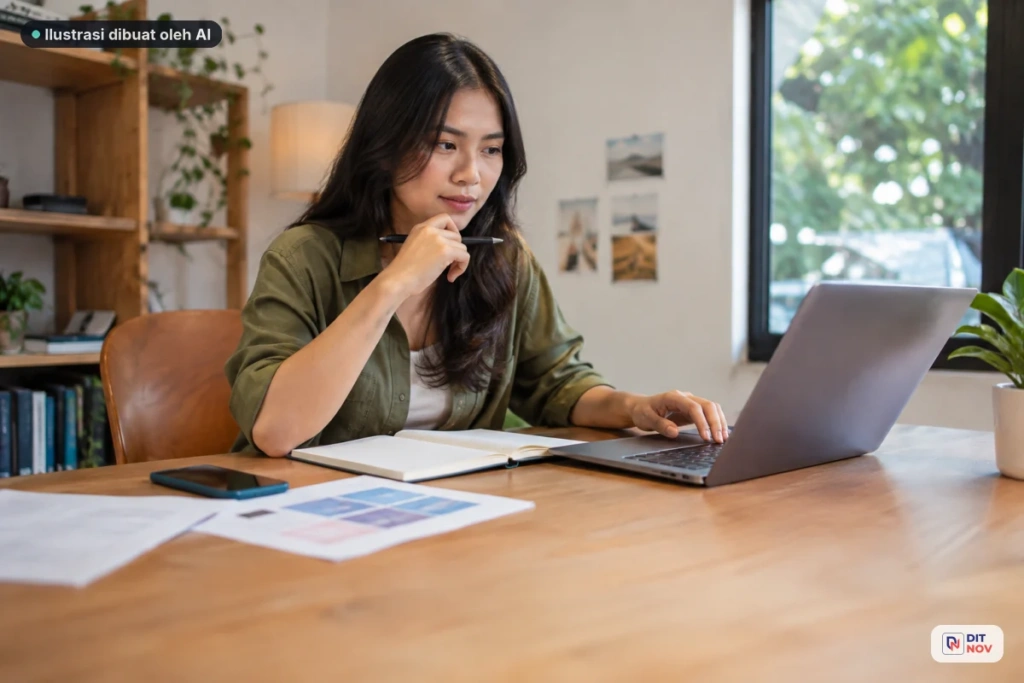 Daftar rincian biaya website dan kebutuhan bisnis di meja kerja