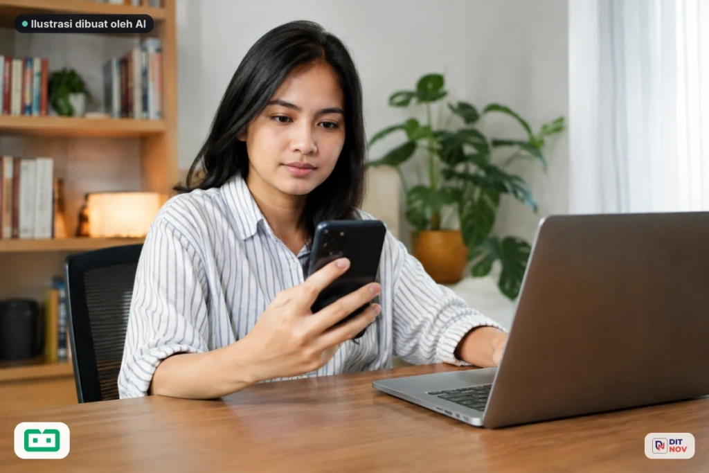 Ilustrasi pemeriksaan foto KTP dan data diri melalui aplikasi investasi