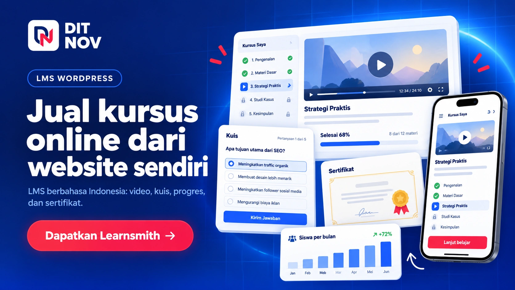 Lms wordpress untuk kursus onlinearsior