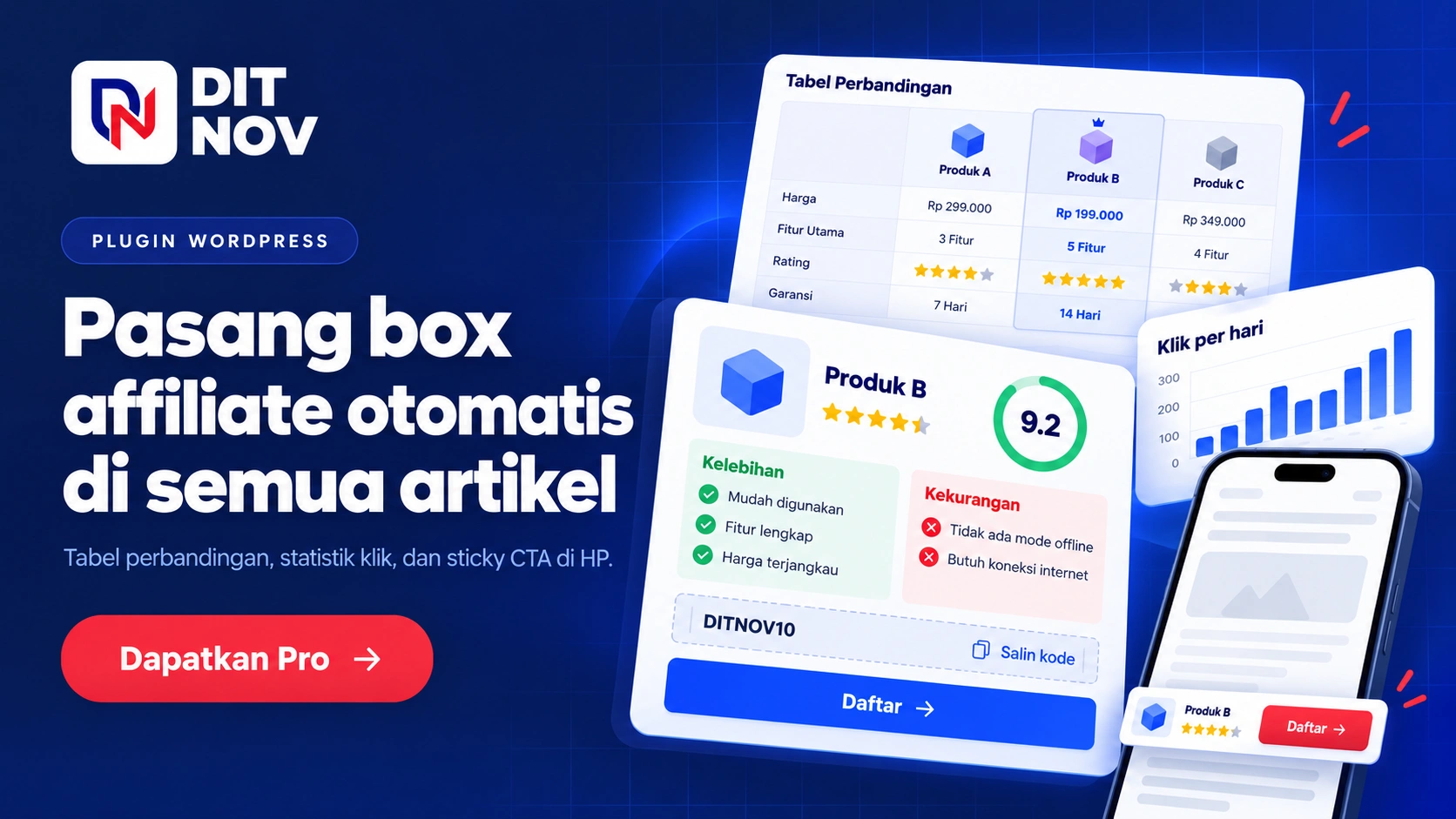 Plugin wordpress dengan ui affiliate modern