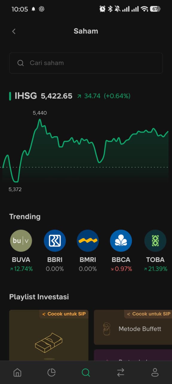 Tampilan aplikasi bibit