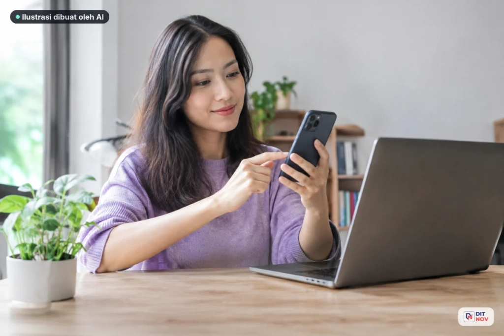 Tampilan website sederhana yang dibuka melalui ponsel