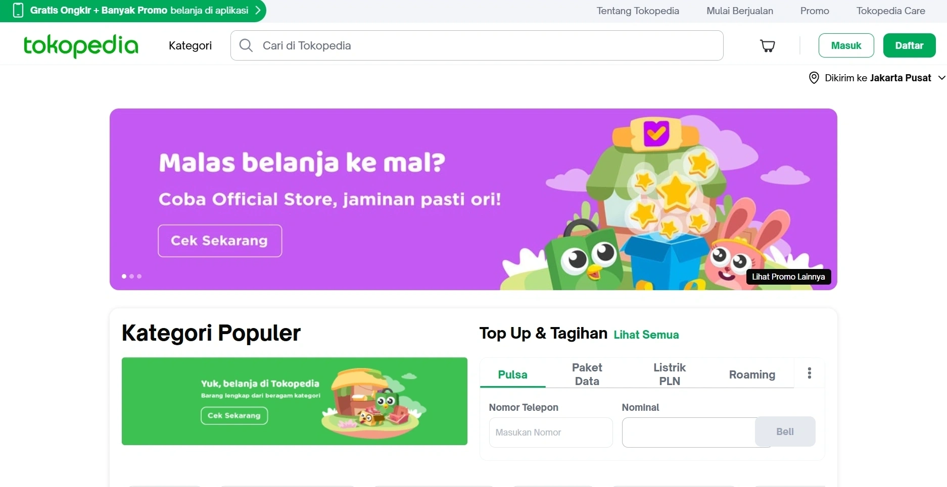 Website tokopedia